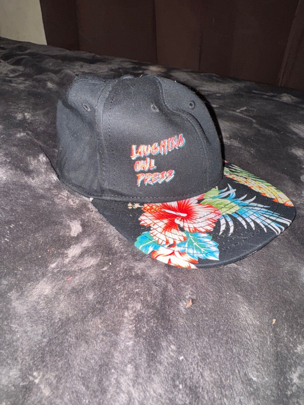 OTTO One Size Fits Most Cap Black Floral Brim Laughing Owl Press